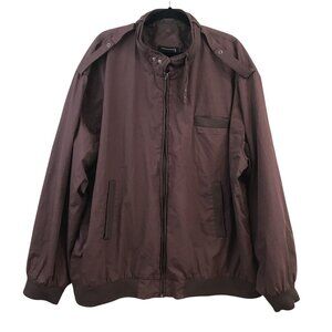 Vintage Barrage 3XL Tall Brown Lightweight Racer Bomber Jacket Pockets Full Zip